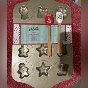 Holidays by CWC 3 piece backing pan set cookie pan, mini spatula & mini spoonula